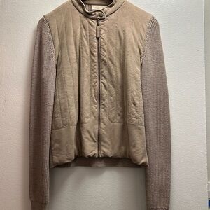 Tory Burch Women's Bomber Style Jacket - suede and wool